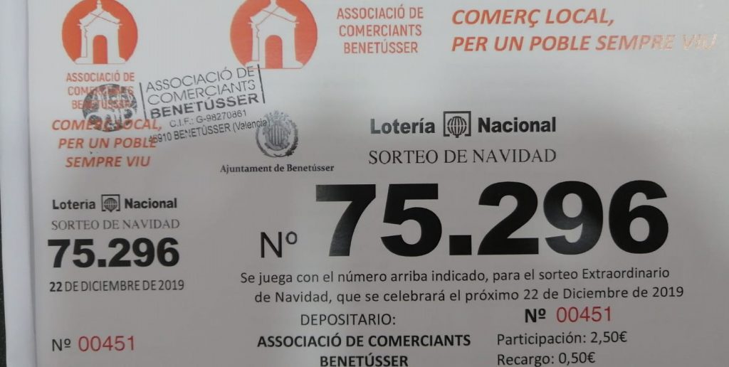 Loteria asociacion de comerciantes de Benetusser